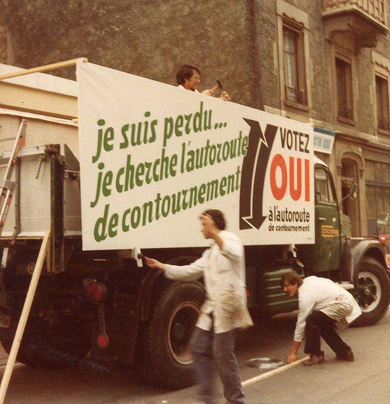 1982 Panneau autoroute contournement